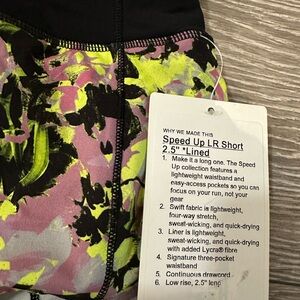 Lululemon Athletica Black and Pink Athletic Shorts